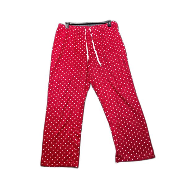 croft & barrow Other - Croft & Barrow XXL Red Polka Dot Faux Fur Pajama Pants Soft Cozy Lounge‎